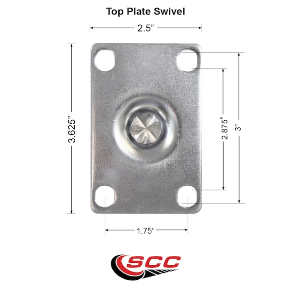 Service Caster 4 Inch SS Soft Rubber Wheel Swivel Top Plate Caster Set SCC-SS20S414-SRS-4 - main